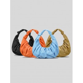 Ruched Knot Half Moon Shoulder Bag