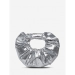 Women's Fashion Streetwear Party Metallic Shimmery Shine Color Sequined Ruched Design Tote Clutches Bag