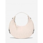 Women's Rhombus Textured Half Moon Buckle Decorated Shoulder Bag Handbag