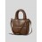 Women's Winter Solid Color Padded Down Puffer PU Leather Tote Bag