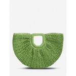 Women's Beach Vacation Casual Daily Solid Color Half Moon Straw Handbag