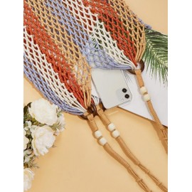 Ethnic Style Hollow Out Braided Tassel Design Beach Tote Bag