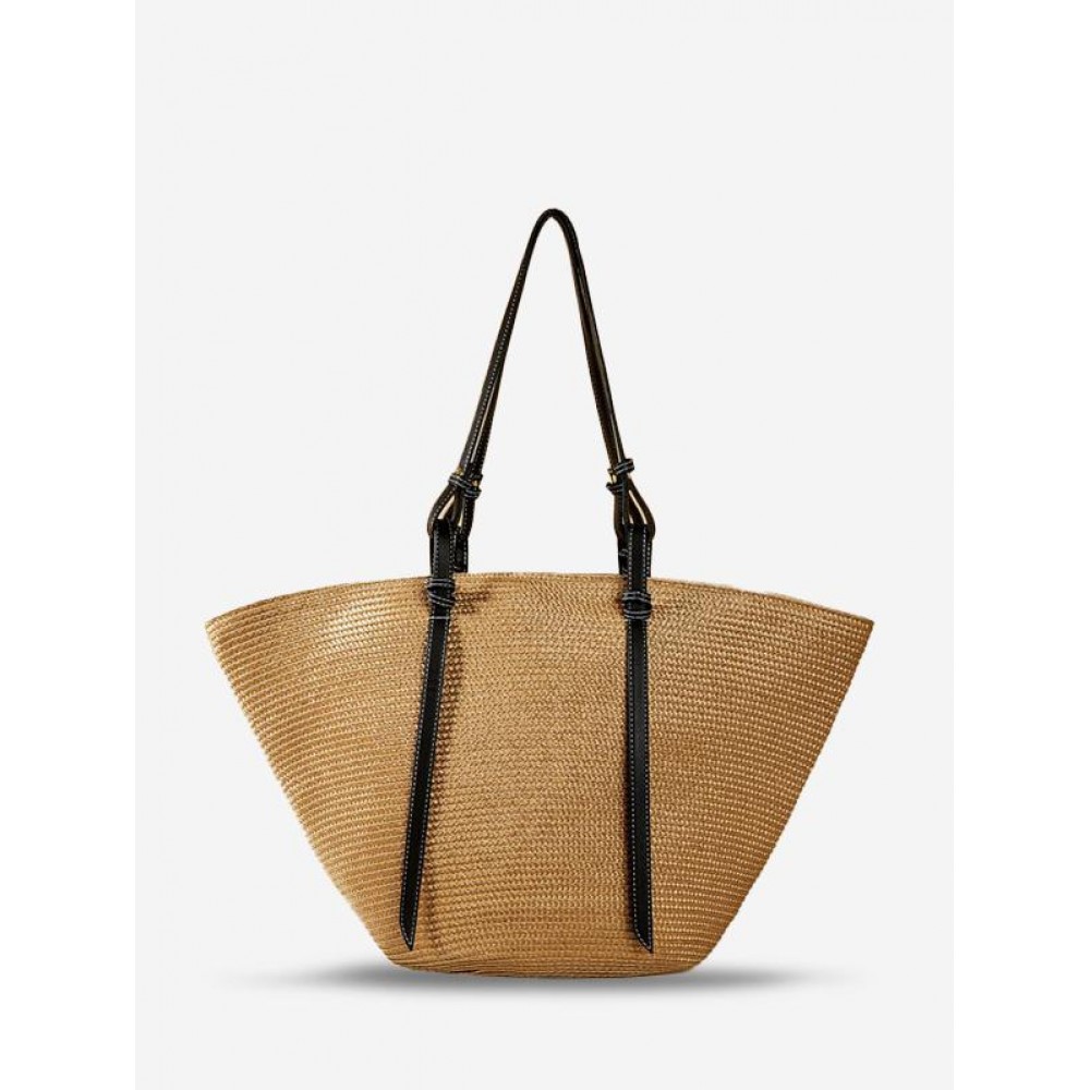 Vacation Beach Large Capacity Straw Raffia Shoulder Tote Bag