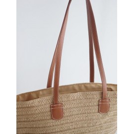 Vacation Beach Straw Raffia Shoulder Tote Bag