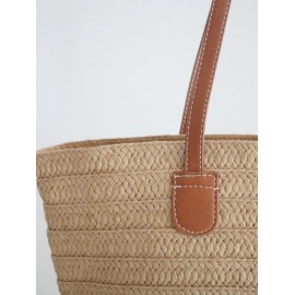 Vacation Beach Straw Raffia Shoulder Tote Bag