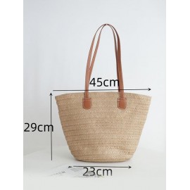 Vacation Beach Straw Raffia Shoulder Tote Bag