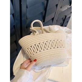 Vacation Beach Colorful Textured Woven Design Tote Bag