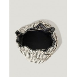 Women's Party Evening Bling Bling Rhinestone Toggle Drawstring Crossbody Bucket Bag