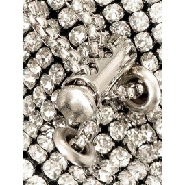 Women's Party Evening Bling Bling Rhinestone Toggle Drawstring Crossbody Bucket Bag