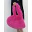 Women's Daily Solid Color Fluffy Fuzzy Furry Faux Fur Textured Asymmetrical Heart Shaped Shoulder Ba