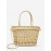 Shell Embellished Fringed Beach Vacation Straw Tote Bag